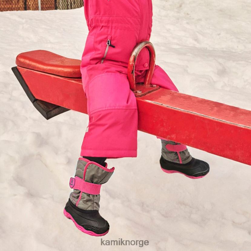 vinterstøvler Kamik snøbug 5 grå/rosa småbarn T20H00405